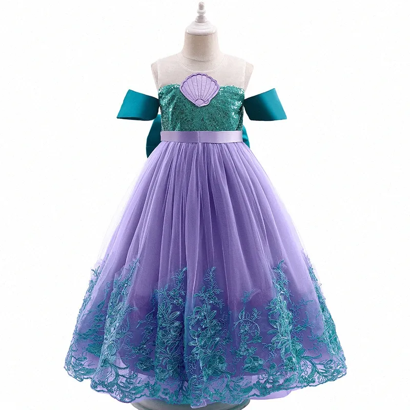 детские дизайнерские платья для девочек, милое платье, летняя одежда для косплея, одежда для малышей, детские детские девочки, фиолетовое, синее летнее платье s1Ut#