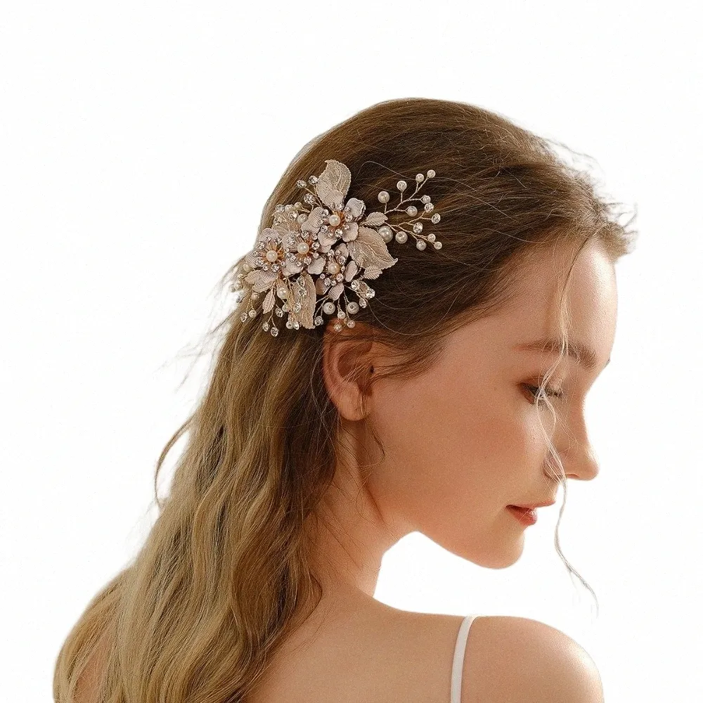 魅力的なfrs dolly hairpins for women pearls hair combs hair for bridal headwear bijoux cheveux mariage z6kd＃