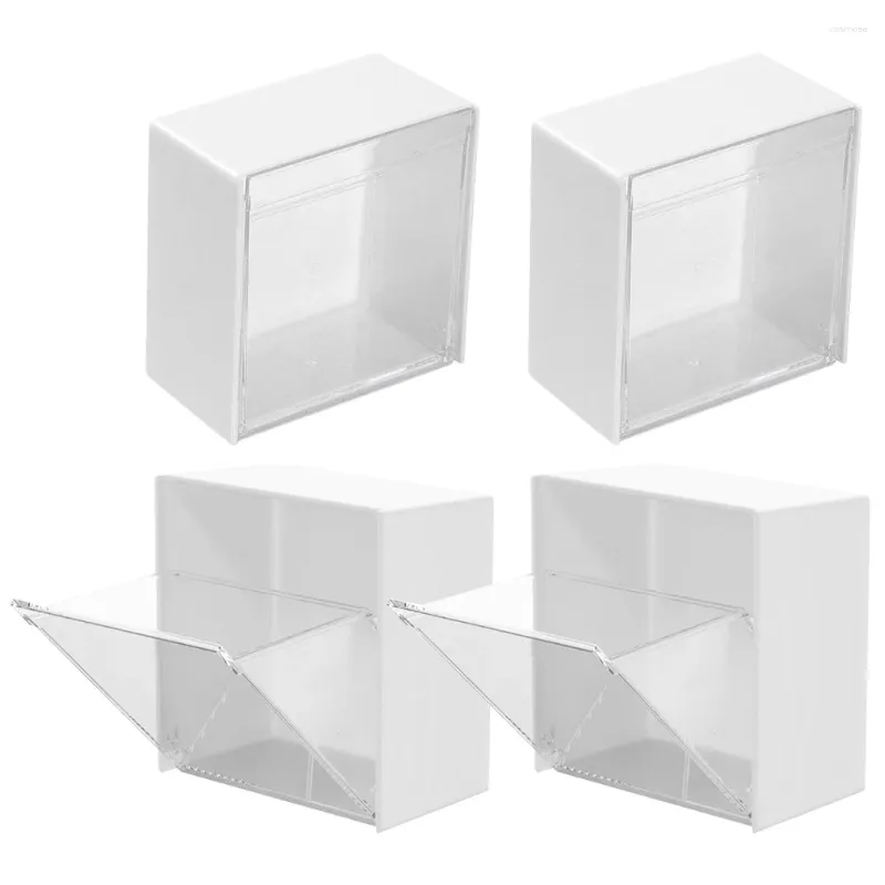 Caixas de armazenamento 4 PCs Caixa de parede Modern Room Decor Os organizadores de maquiagem de batom de algodão montado montado