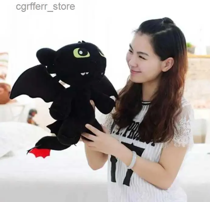 Fyllda plyschdjur Tandlös Plush Toy Dragon 3 Night Fury Plush Toy 9 Toothless Doll Toy Stuffed Soft Animal Cartoon Gift for Children Doll 23CM240327