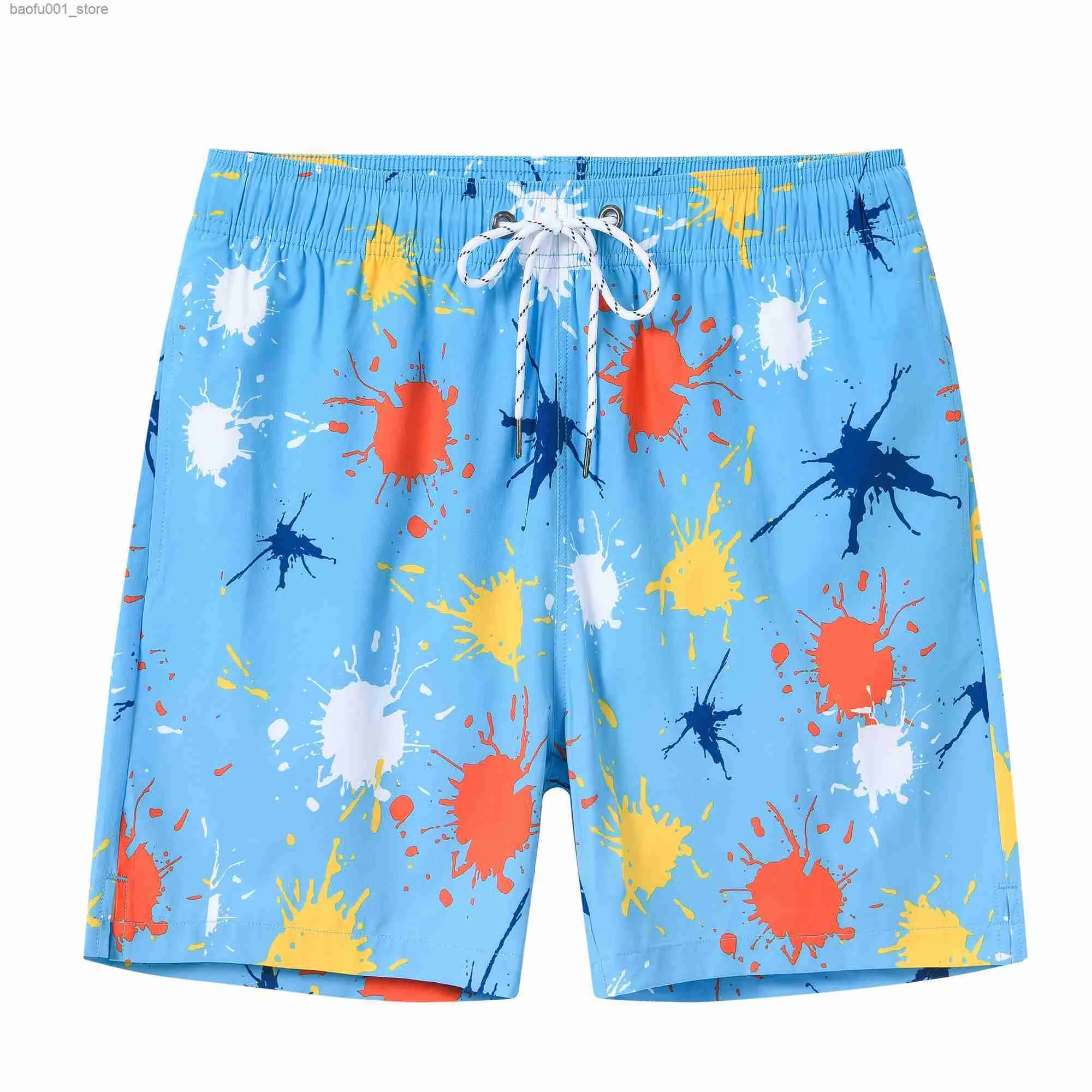 Heren shorts Heren Zwemmen Relais Gradiënt Zwembroeren Snelle drogen strandshort met ritszakken en mesh voering Heren Modieus zwempak Q240329