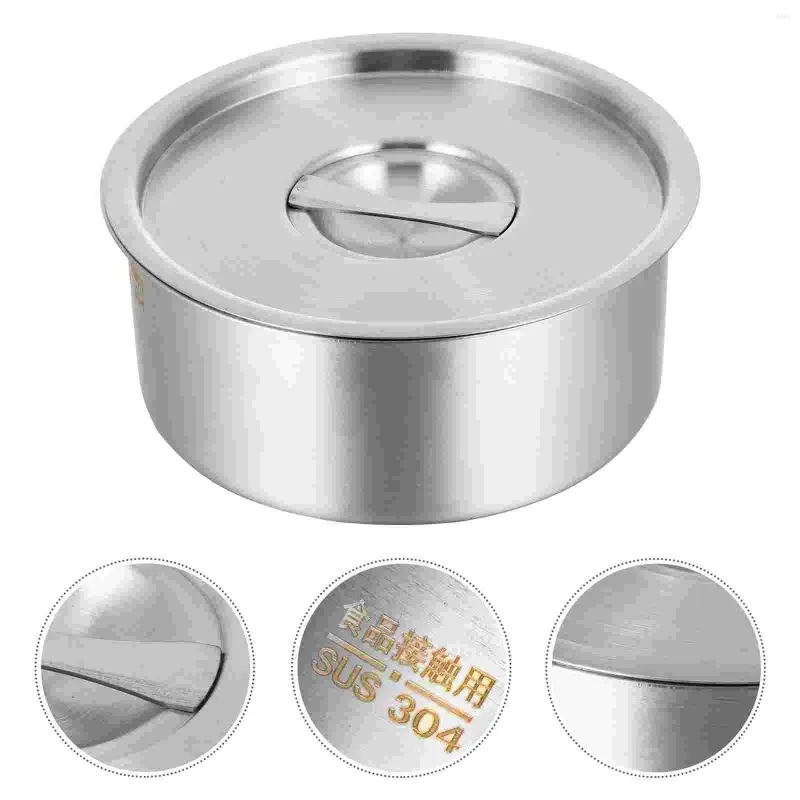 Double Boilers Steamed Egg Bowl Dessert Holder Stainless Steel Mixing Bowls With Lid Large Metal Container Household Ramen Soup Storage