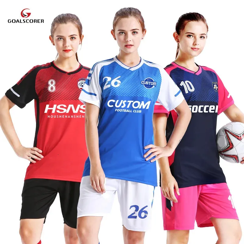 Atacado personalizado meninas camisa de futebol de alta qualidade uniforme de futebol feminino respirável camisa de futebol para feminino s103 240319