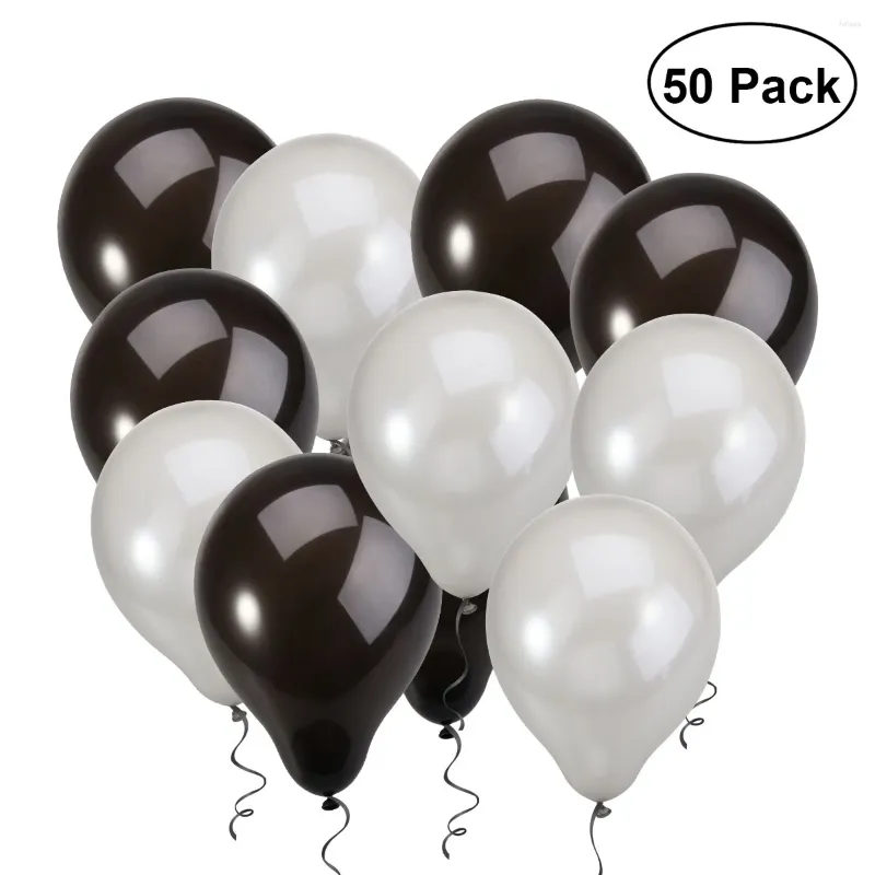 Dekoracja imprezowa 50pcs 12 cali czarny biały okrągły lateks balon urodziny