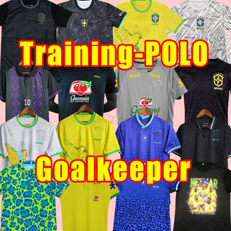 Pele 2023 Soccer Jerseys World 2024 Cup Paqueta Neres Coutinho Brazils Football Shirt Firmino Jesus Marcelo Pele Brasil 23 24 fans version Training Polo