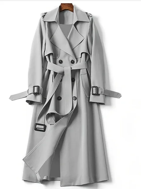 Elegant Womens Trench Coat - Fall Classic Double Breasted