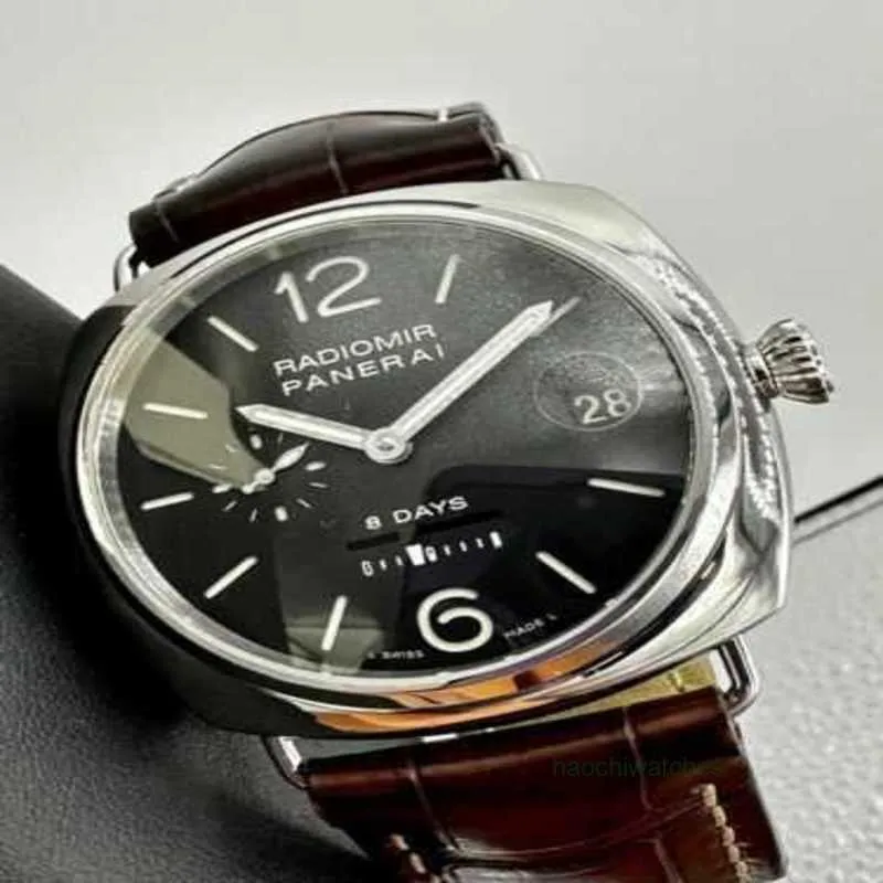 Relógios de luxo Mens Panerrais Relógios de pulso Designer Radiomir 45 8 dias Manual de reserva de energia eólica Pam 45mm Pam00268Aço inoxidável completo à prova d'água de alta qualidade