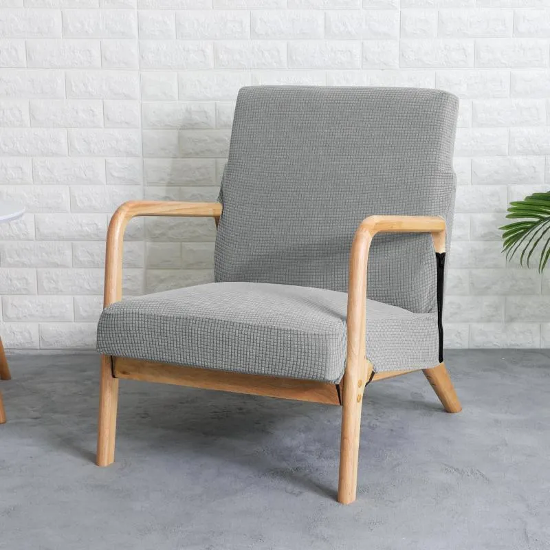 椅子は木製のアームクッションカバーラウンジ耐水性ジャッククアードファブリックスパンデックスノルディックソファ1ピース