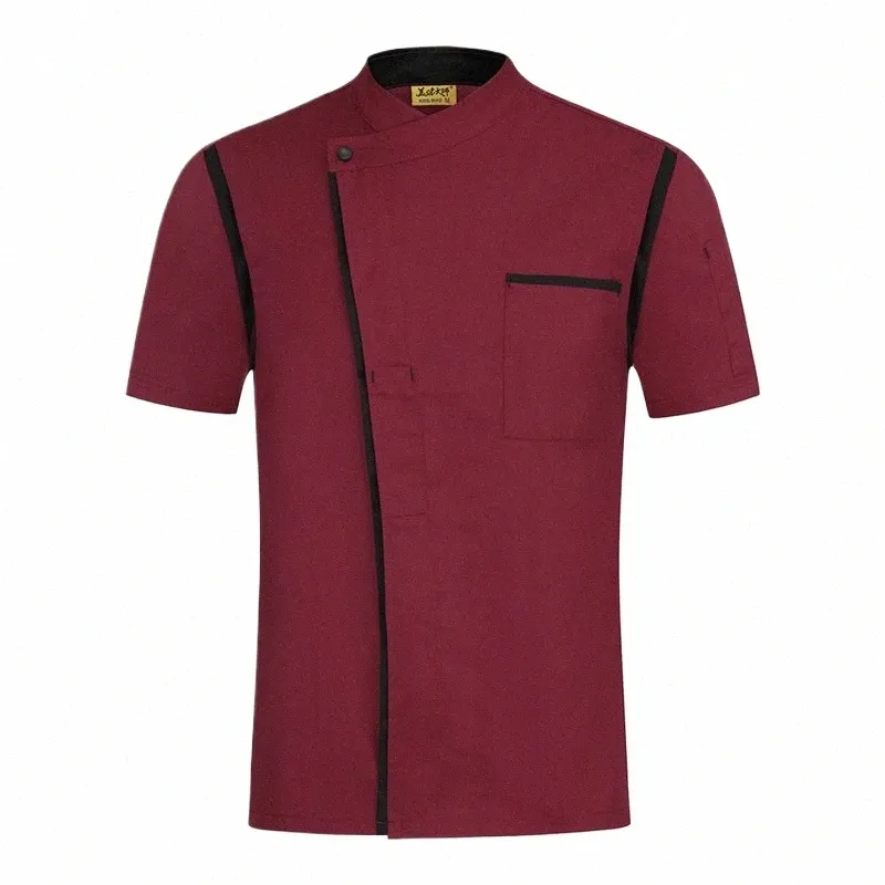 2019 novas roupas de chef de cozinha uniforme de chef de manga curta café hotel restaurante roupa de trabalho roupas de chef uniformes jaqueta de cozinha r1z7 #