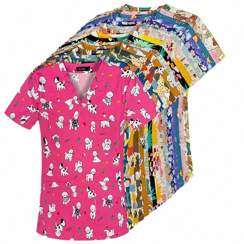 vendita all'ingrosso Multicolor Pet Grooming Dottore Divisa da lavoro Scrub Top Spa Uniforme Bellezza Sal Abbigliamento da lavoro Donna Lab Antipolvere Abbigliamento da lavoro g2wo #