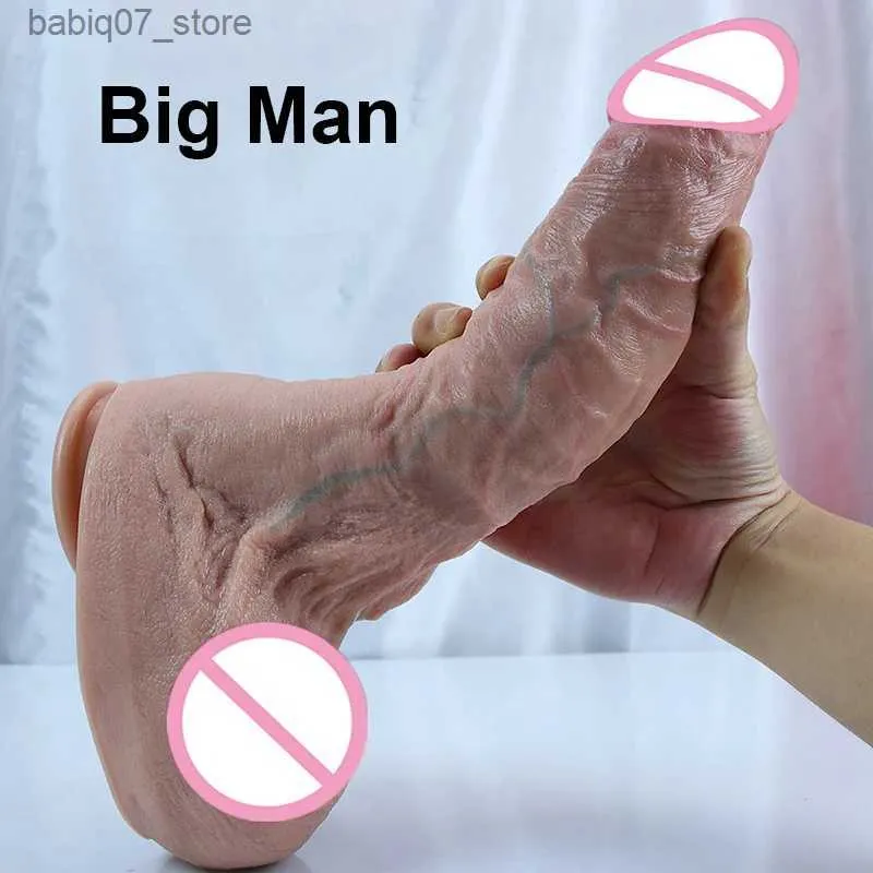 Andere Massageartikel Big Penis Realistischer Dildo Thrushing Sexy Tools Silikon Sution Cup Weiblicher Masturbator Dick Adult Anal Sex Toys Neues Produkt Store Q240329