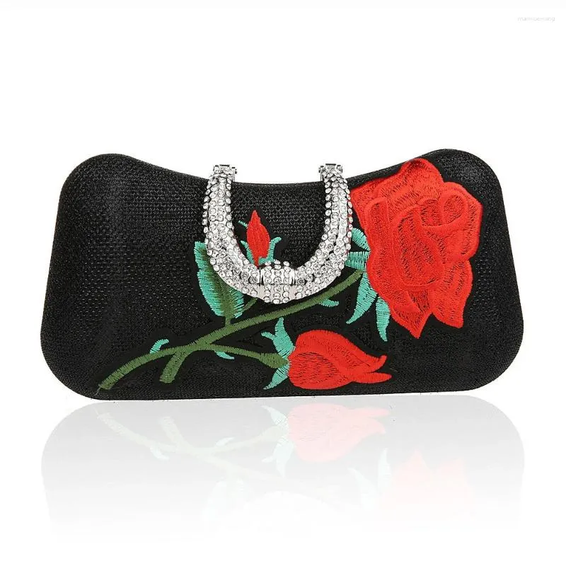 Evening Bags Black Women's PU Bag Wedding Clutch Handbag Bridal Party Purse Makeup 1022-1-D