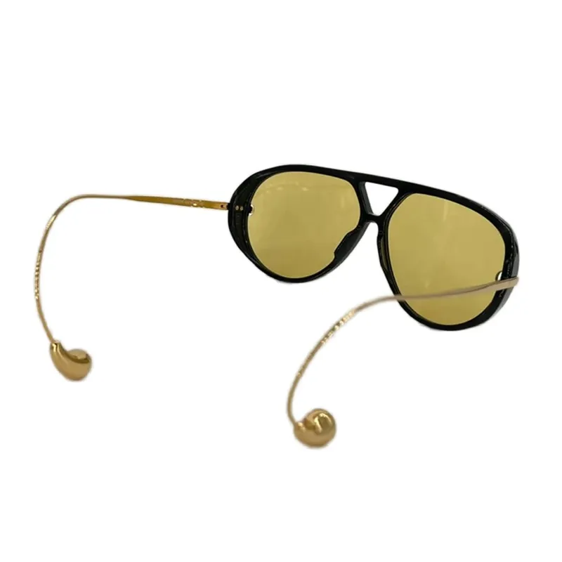 Gafas de sol para hombre Disenadores Chapado en metal Marco dorado Ambar Color mezclado UV400 Gafas piloto Lentes marrones ovaladas Gafas adumbrales
