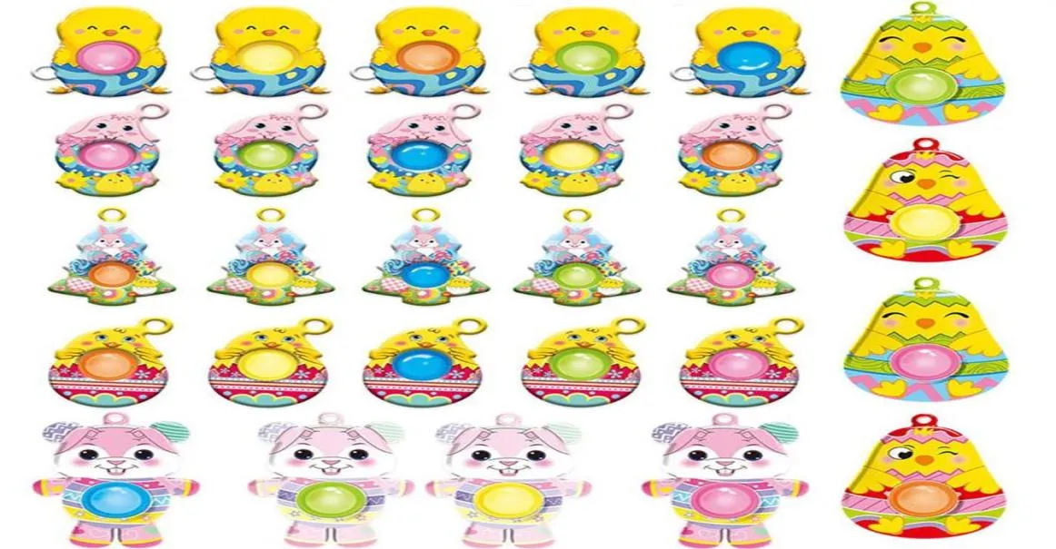 Пасхальное яйцо, кролик, игрушка, кольцо для ключей с курицей, простые брелки со шнурком, игрушки, пузырьковая доска, мультяшная сумка penda299M5481877