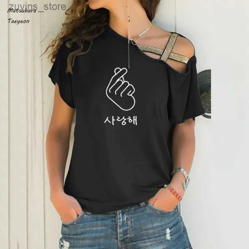 Damen-T-Shirt, Freizeit, Damen, koreanischer Stil, kurzärmelig, Sommer, Liebe, Damenbekleidung, T-Shirt, Oberteil, mehr als Liebe, Grafik-T-Shirt, sexy, großes S-5XL-Shirt24329