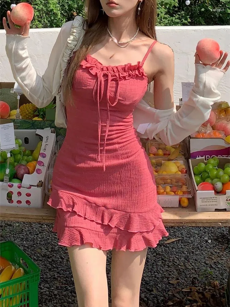 Vestidos casuais verão mulher moda coreana vestido terno cor pura curto cardigan magro sem mangas y2k mini festa elegante conjunto design chique