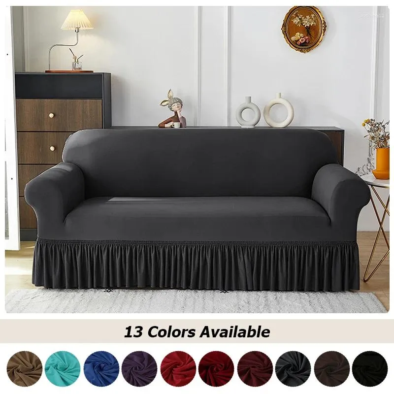 Stol täcker vattentät soffa kjolskydd 1/2/3/4 sits fast färg stretch soffa slipcover möbler protektor spandex elastik