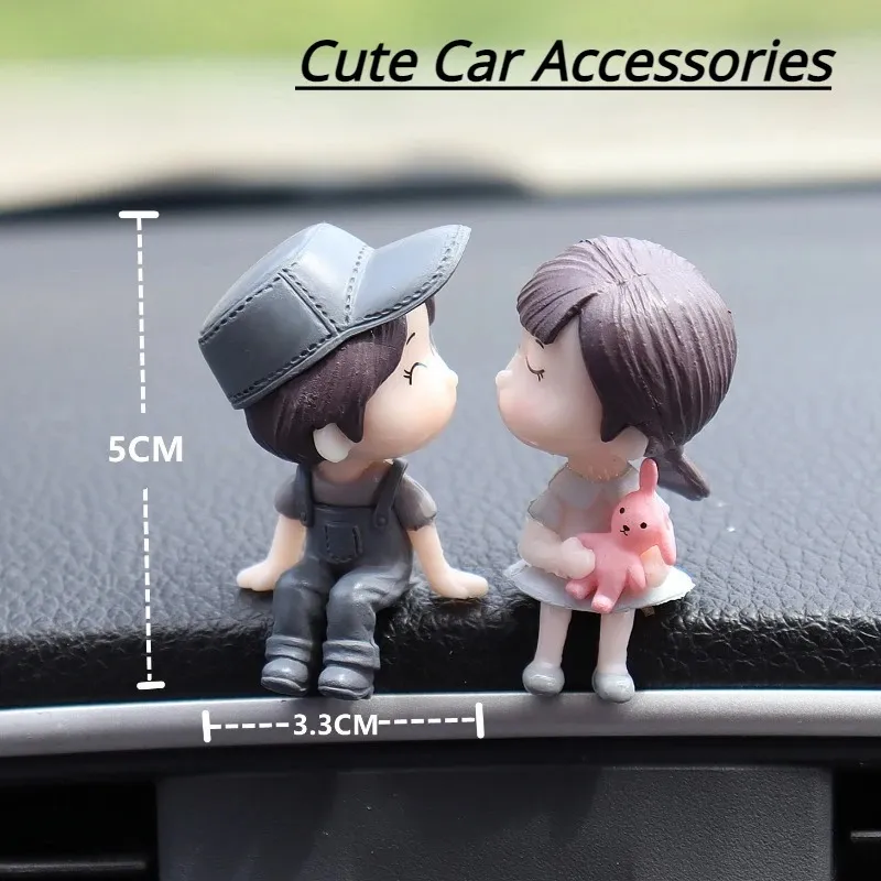 1/2PCS Car Ornaments Q Pop Fart Gentleman Cute Cartoon Doll Toys Car Desktop Decorative Supplies Gift Ornaments Car Interior