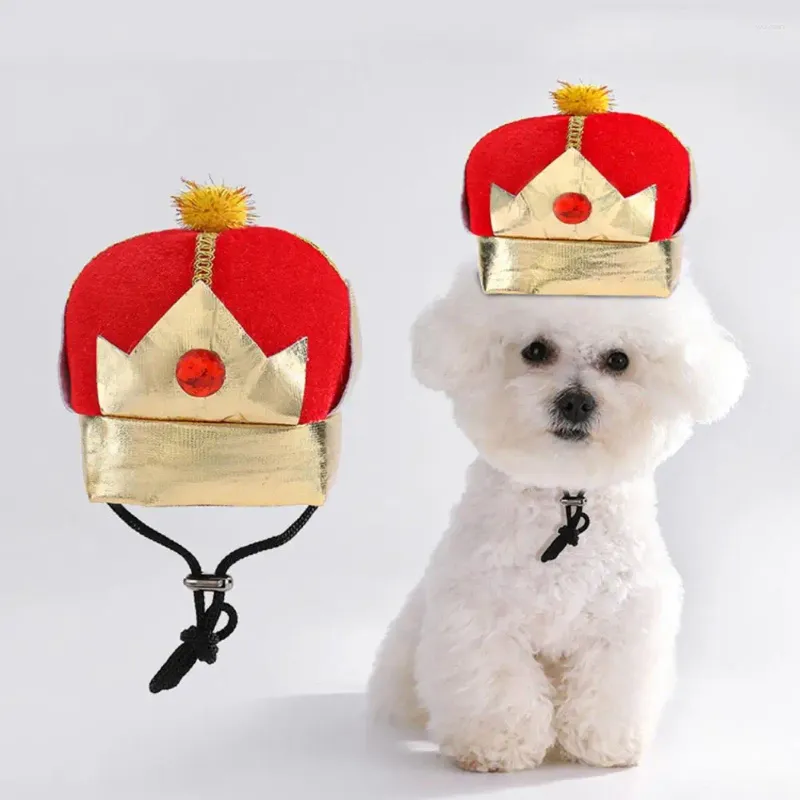 Cão vestuário chapéu adorável animal de estimação rei coroa para cães tamanho ajustável macio headwear cosplay bonito prop suprimentos novidade