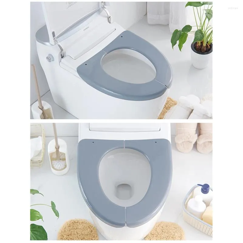 Coprisedili per WC Cuscino per tappetino da bagno 38x40 cm Riutilizzabile Universale Lavabile Accessori pieghevoli Copriwater in plastica impermeabile