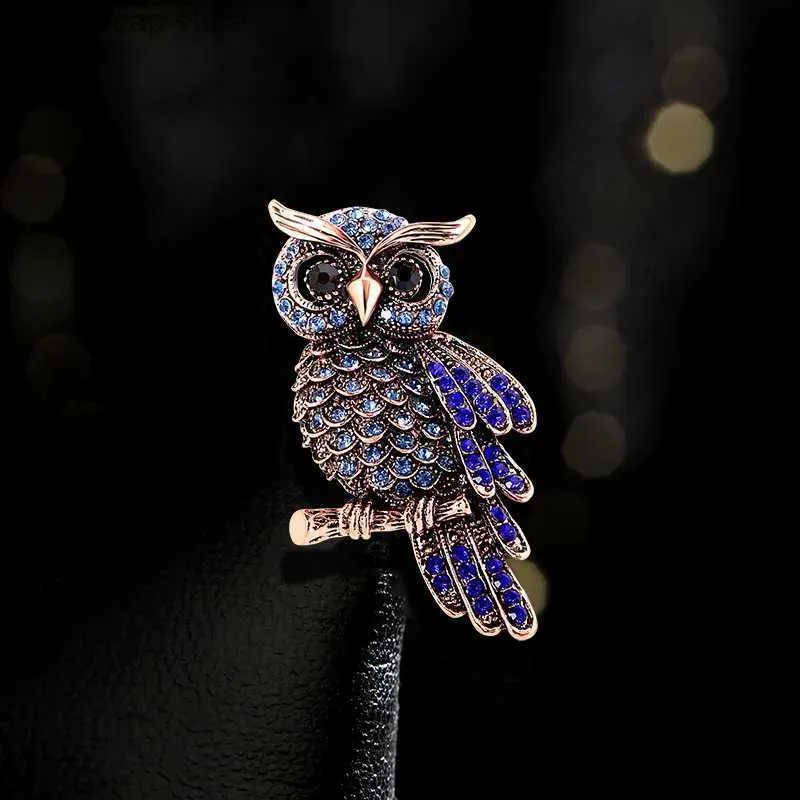 Pins Broches Haute Qualité Vintage Classique En Métal Strass Hibou Broches Pour Les Femmes De Luxe Design Tempérament Animal Broche Broches Bijoux Cadeaux Y240329