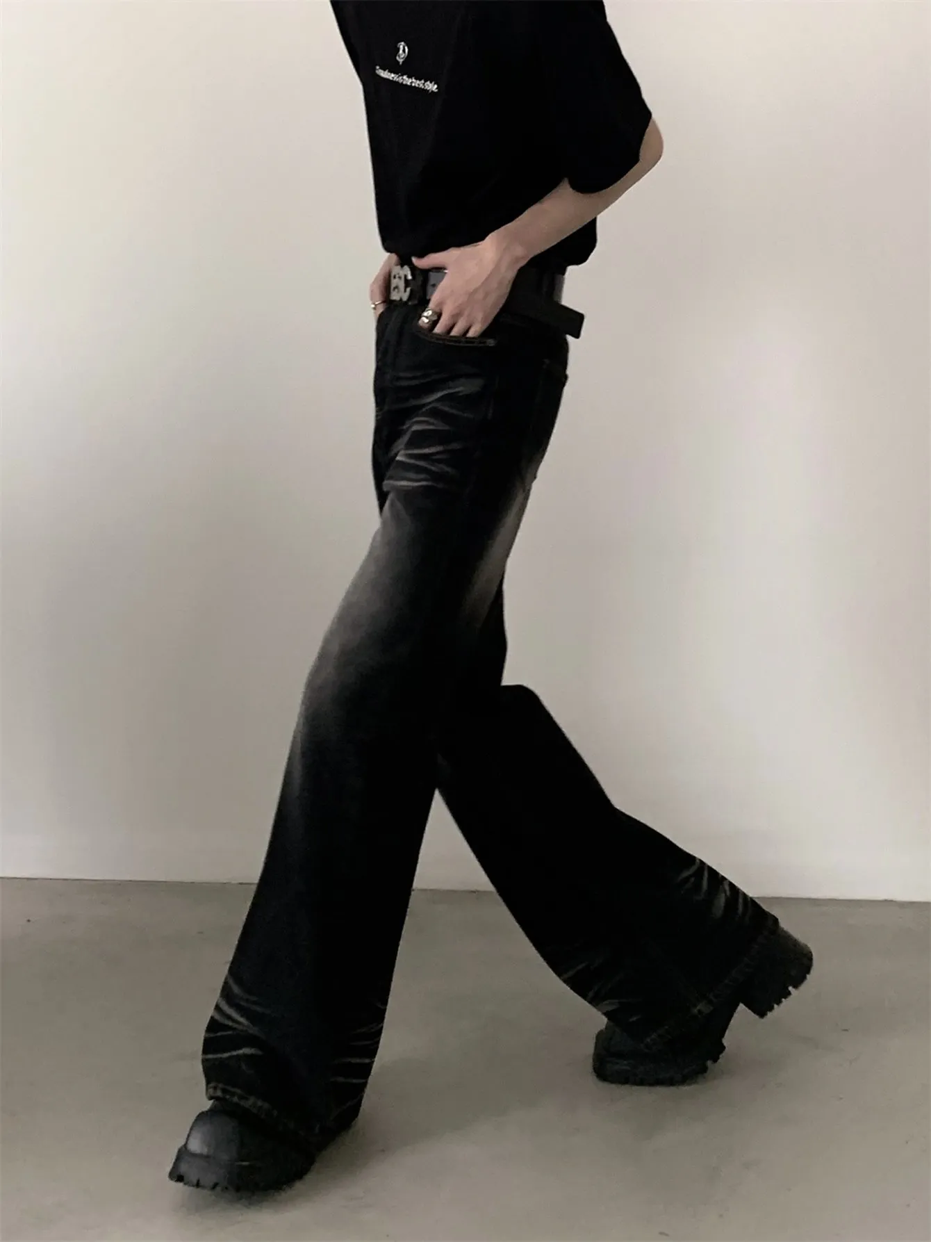 パンツ 00s vanquish black bell bottom denim Y2K 00s vanquish black bell bottom denim Y2K