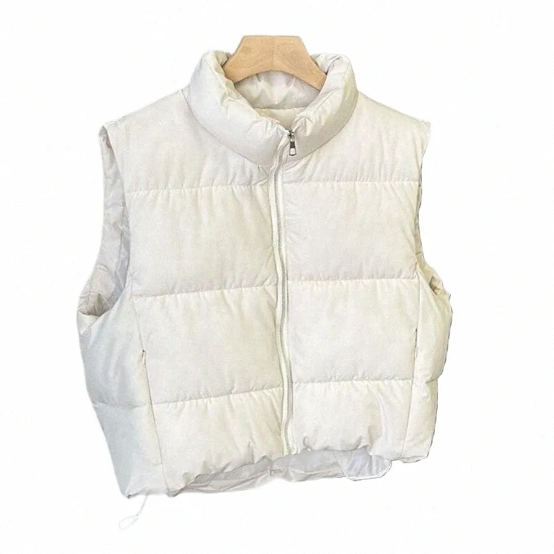 loose Short Down Cott Vest Women Oversized Sleevel Jackets Ladies Winter Warm Padded Coats Female Vintage Chic Puffer Vests R9M2#