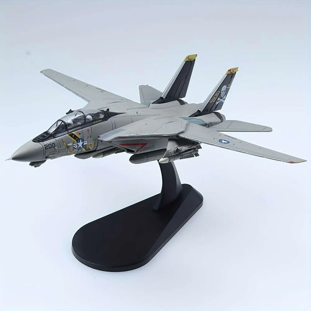 1/100 US Navy F-14 F-14A Tomcat Skeleton Fighter Plane Model Diecast Military Airplane Models for Collections and Gift