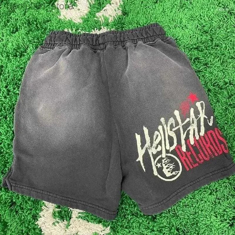 Shorts masculinos shorts masculinos 2023sss hellstar dios soa como céu homens mulheres qualidade cordão de luta de tamanho grande q240329