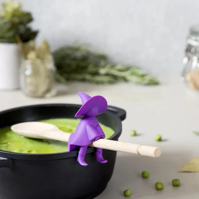 Couvercle de Pot de sorcière en Silicone créatif, 1 pièce, Anti-déversement, Gadget utilitaire de cuisine, dispositif Anti-déversement