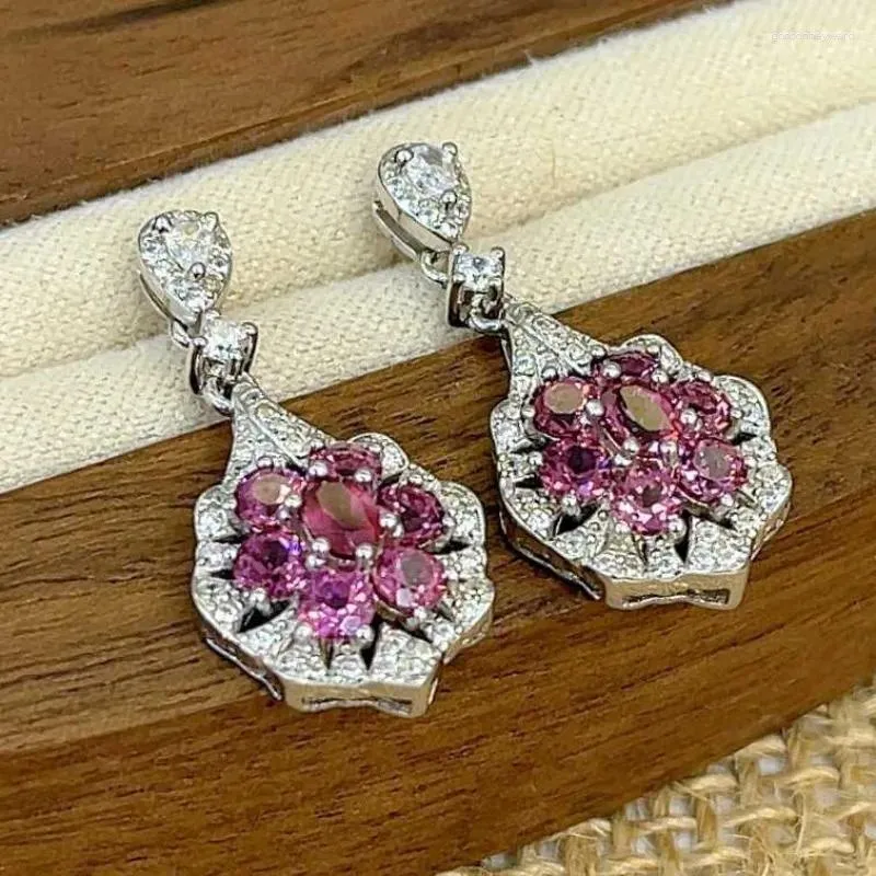 Pendientes colgantes SACE GEMS gota de moda para mujer Plata de Ley 925 3 4MM granate Natural Stud boda fiesta joyería fina regalo