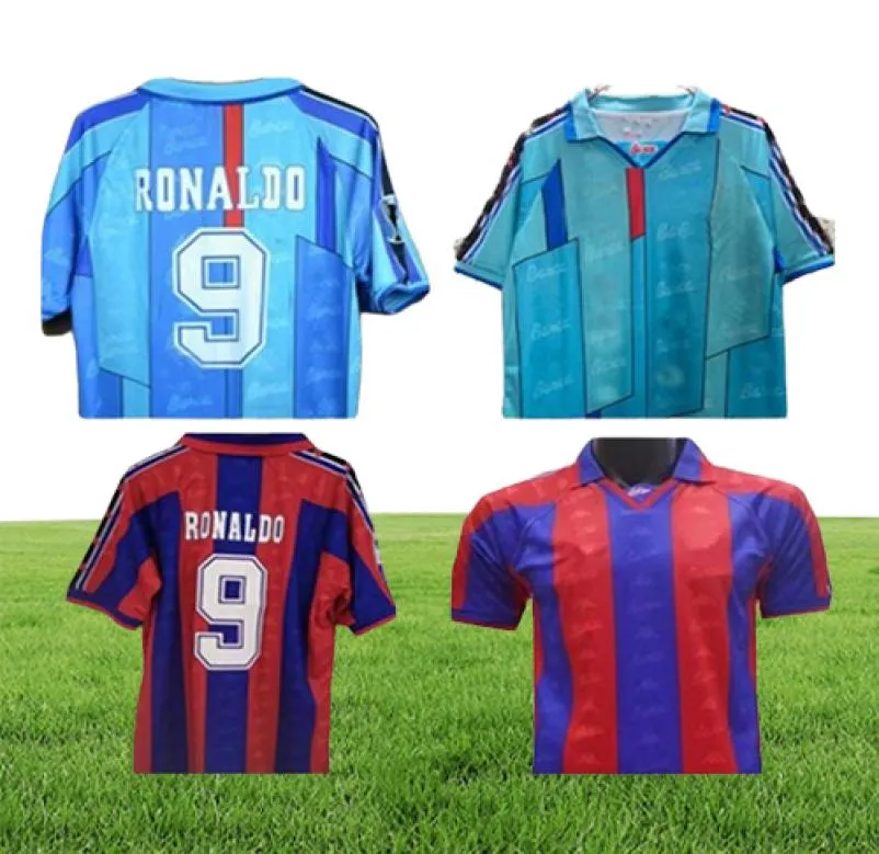 199697 Barcelona AWAY retro soccer jersey 96 97 FIGO RONALDINHO RONALDO 1996 1997 RIVALDO GUARDIOLA Iniesta Year Barcelona footba6015525