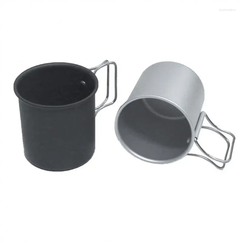 Mugs Camping Mug Titanium Cup Tourist Tableware Picnic Utensils Outdoor Kitchen Equipment Travel Cooking Set Cookware Hiking