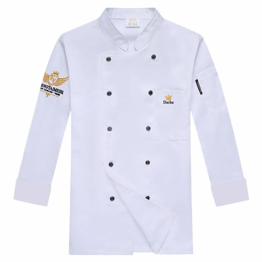 Homens Cake Shop Café Pastelaria Chef Traje Restaurante Francês Hotel Chef Uniforme Cozinha Cantina Cook Trabalho Lg / Jaqueta de Manga Curta u77x #