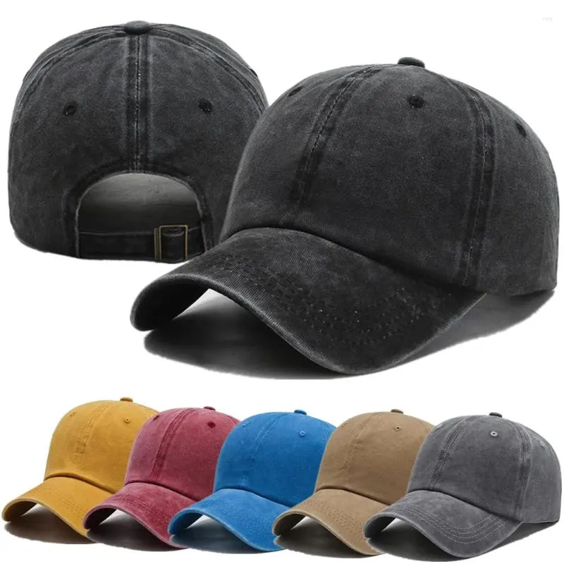 Top Caps 2024 UNISEX CAP Sade Renkli Yıkalı Pamuk Beyzbol Erkekleri Kadın Günlük Ayarlanabilir Açık Kamyoner Snapback Şapkalar