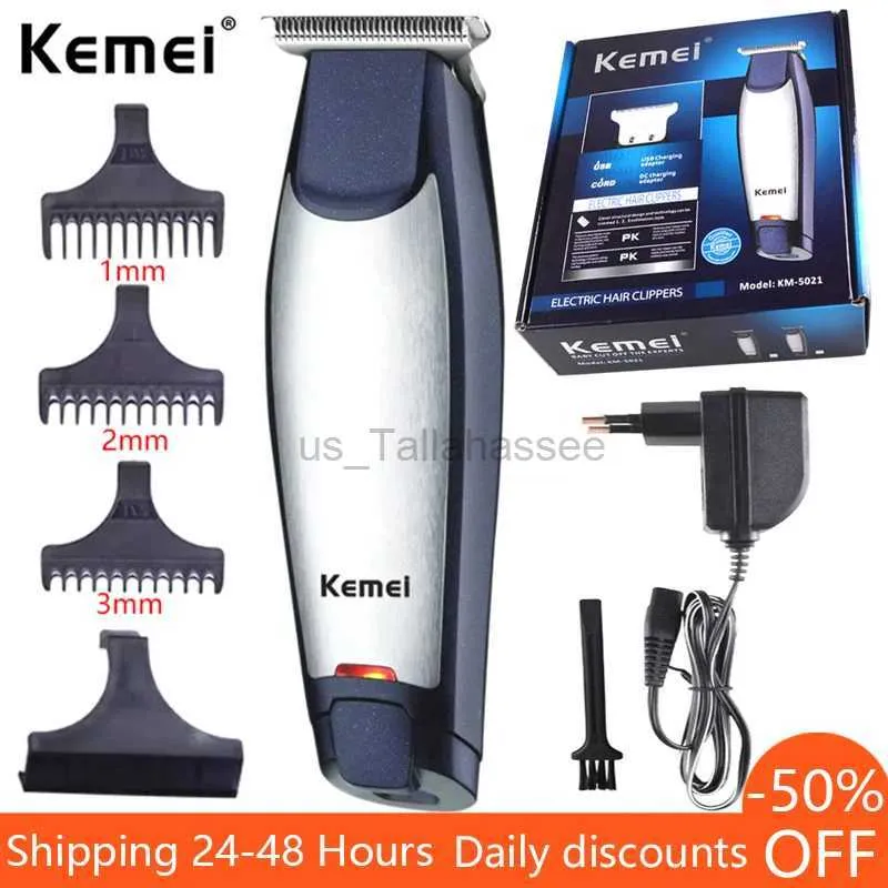 Elektriska rakare Kemei Hårtrimmer Electric Beard Trimmer för män Sladdlöst hår Clipper Hair Cutter Machine Haircut Clipper Grooming Kit KM-5021 240329