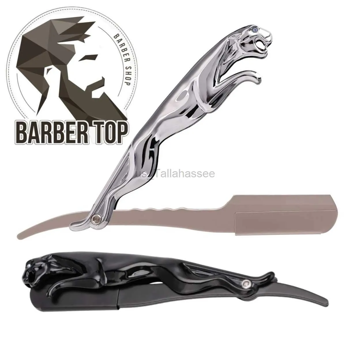 Rasoirs électriques Rasoir guépard de haute qualité Couteau pliant manuel Barbier Rasoir droit en acier inoxydable Épilateur facial classique Cadeau pour hommes 240329