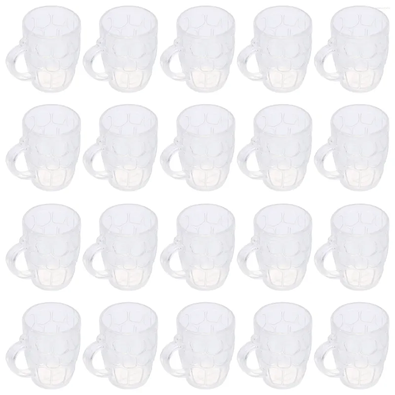 Tasses jetables pailles 20 pcs bière tasse mini-tasse pour bricolage artisanat boisson en verre enfants jouent à la cuisine de la cuisine