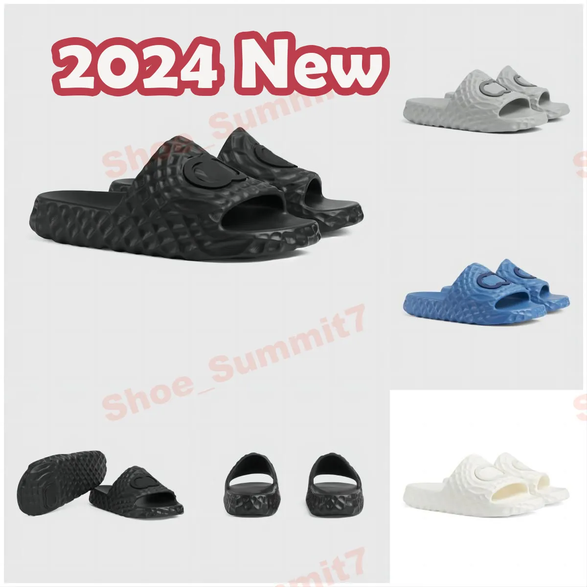 Designer Sandals 2024 New Summer Casual Sandals Beach Vacation Men Women Couple Non-Slip platform Sandals Rubber Sinterlocking Slide Sandals famous designer women