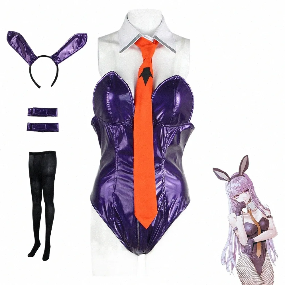 Novo anime danganrpa kirigiri kyouko cosplay coelho menina traje para mulher menina halen festa boate garçom traje uniforme x786 #