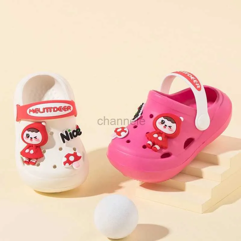 Sandals Summer Cartoon Baby Girls Clogs Soft and Wear-resistant Breathable Little kids Slippers Casual Childrens Sandals 240329