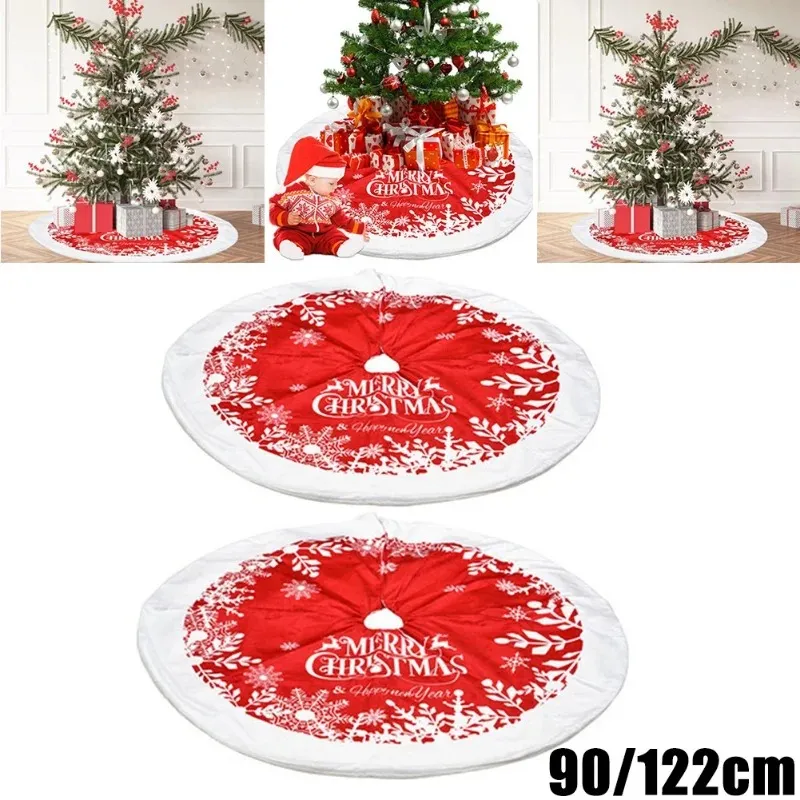 Grande grembiule natalizio gonna albero base tappetino copertura festa di Natale decorazioni la casa peluche negozio ufficio supermercato 90/122 cm