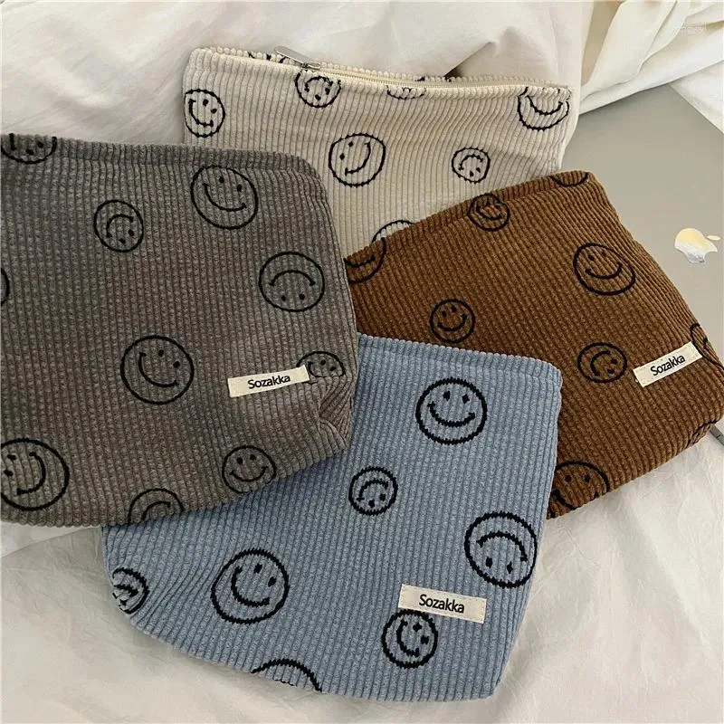 Sacos cosméticos estilo japonês saco de veludo mulheres bolsas bolsas smiledots organizador de maquiagem armazenamento meninas lápis caso