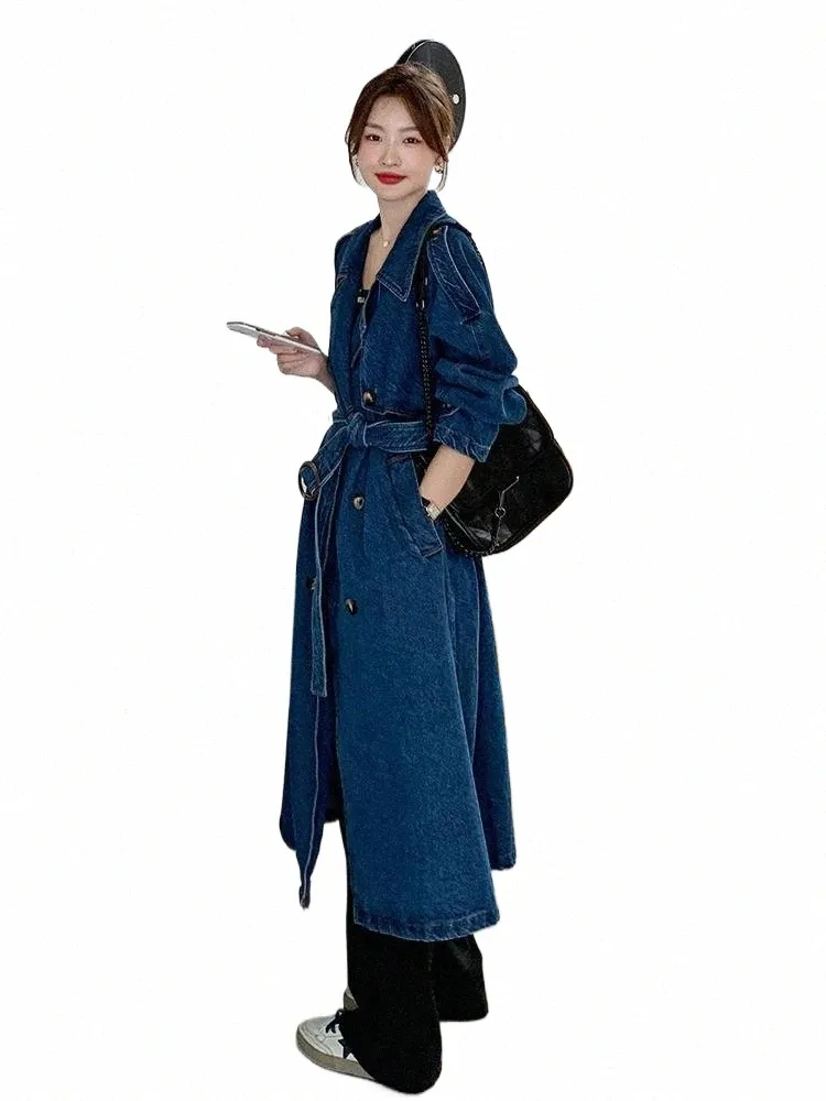 Superaen 2023 Printemps et Automne Coréen Oversize Denim Coupe-Vent Fi Jeans Trench Coat pour Femmes F8ty #