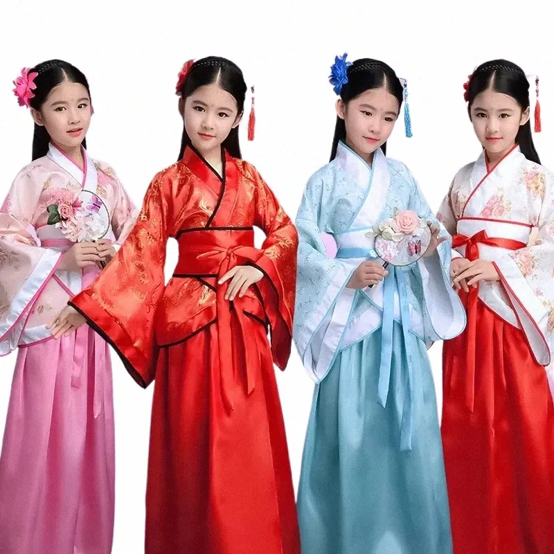 kostuum Meisjes Kinderen Kimo Traditionele Vintage Etnische Fan Studenten Koor Dans Kostuum Japanse Yukata Kimo Stijl e8kp #