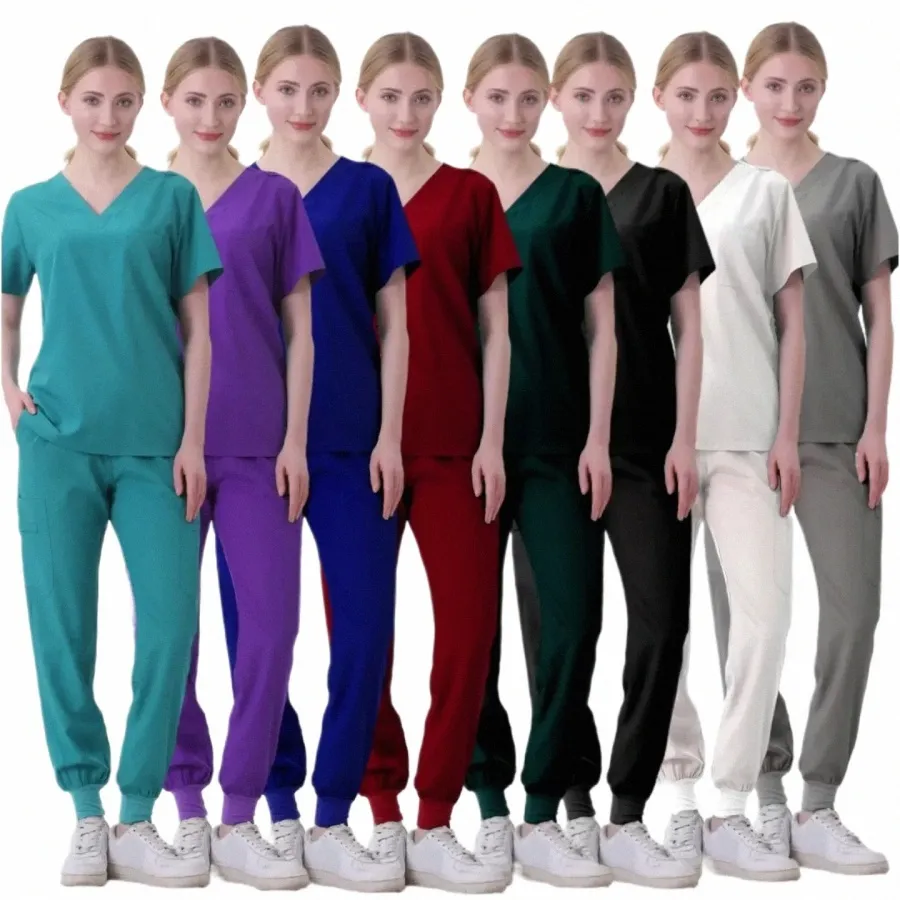 wholesale Salle d'opération uniforme médical gommages hôpital travail gommages ensemble fournitures médicales infirmière chirurgie dentaire costume vêtements de travail E2v3 #