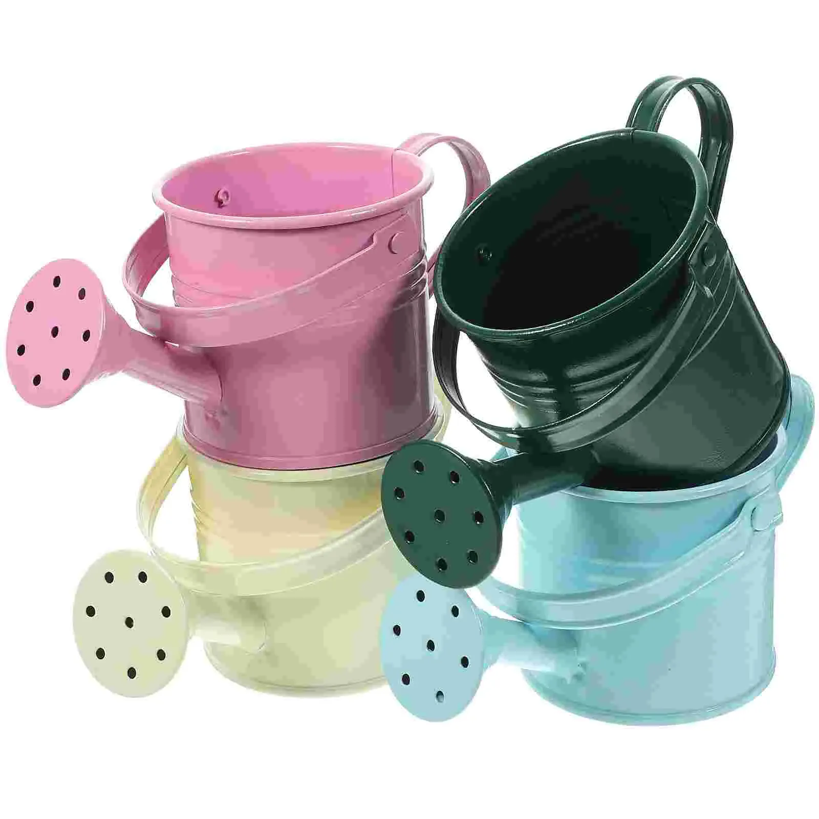 Canettes 5 pièces seau d'arrosage pour enfants arrosoir Rose arrosoir en métal pour plantes à fleurs (couleur aléatoire)