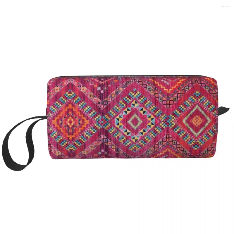 Сумки для хранения, винтажная розовая восточная богемная марокканская сумка для макияжа, женский дорожный косметический органайзер Kawaii, туалетные принадлежности