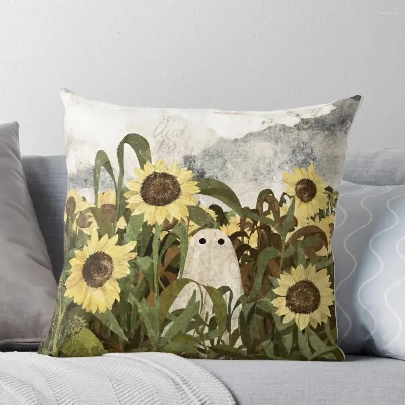Pillow There's A Ghost In The Sunflower Field Again... Throw Decorative Sofa S Luxury Pillows