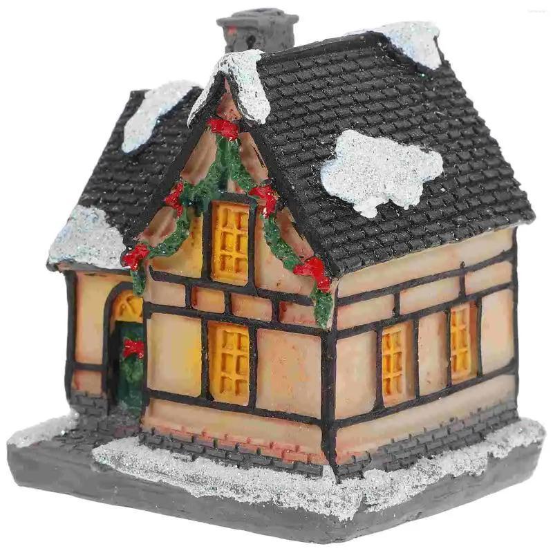 Decorative Figurines Aesthetic Decoration Room Christmas Village Houses Household Home Craft Desktop